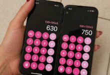 Calculatrice iPhone en rose